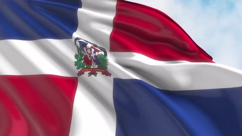 Waving Dominican Republic Flag Seamless Loop