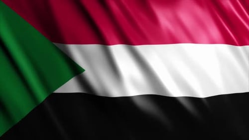 Sudan National Flag Waving Loop Animation