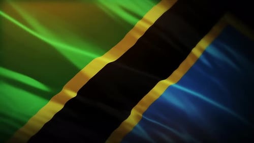Dynamic Waving Tanzania Flag Background Animation