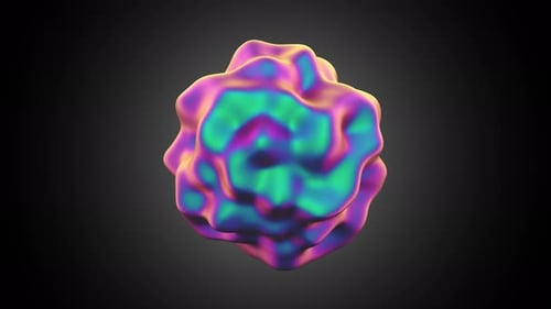 Vibrant Holographic Abstract Liquid Sphere Morphing Background Loop