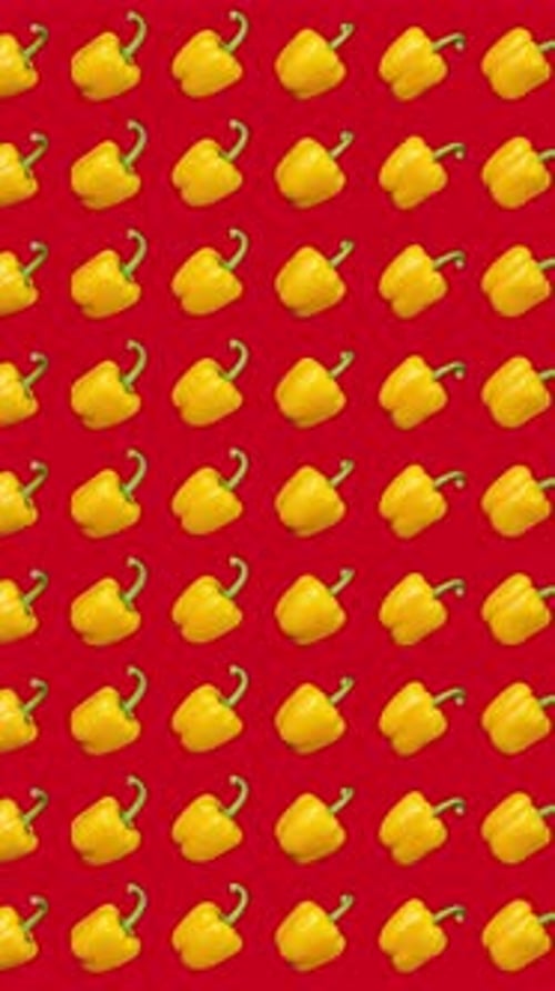 Pattern of Animated Peppers in Vertical