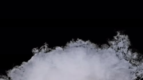 Smoke or Vapor Clouds with Alpha Channel Rise Up in Slow Motion