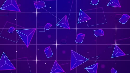 Hintergrund im 80-Stil mit geometrischen Formen 4K