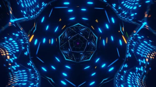 Energetic and Captivating VJ Loop Featuring Mesmerizing Scifi Neon Lights