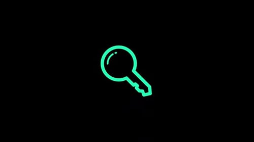 Minimalist Animated Key Icon Line Reveal