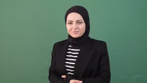 Stomachache Hijabi Woman