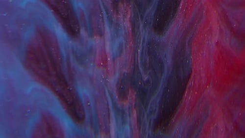 Abstract Liquid Color Swirls Blue and Red
