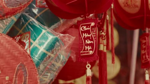 Traditional Lunar New Year Decorations in Vietnam - Close Up