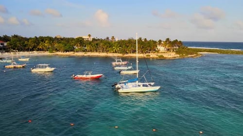 The beach coast in Akumal, Quintana Roo.