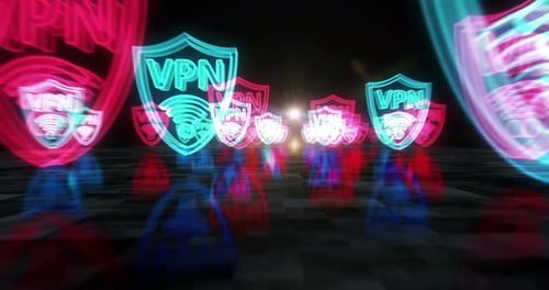 VPN virtual private network symbols loop cyber concept