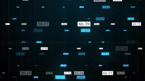 4K - Data Technology Network - loopable - blue and white