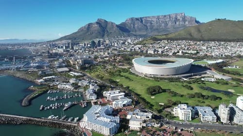 Aerial View of Cape Town Stadium Kaapstadstadion Green Point in Western Cape South Africa