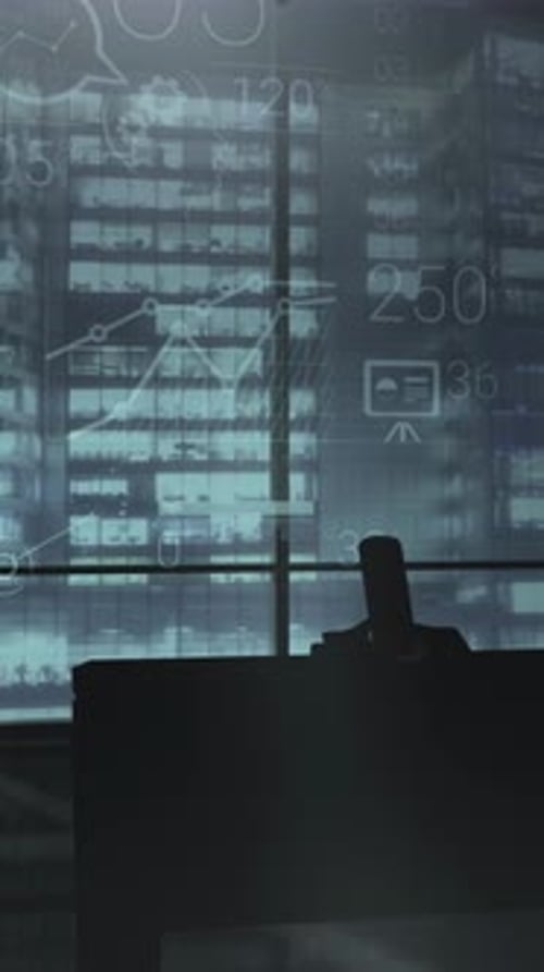 Laptop Illustration of Cloud Services Animation with Zooming