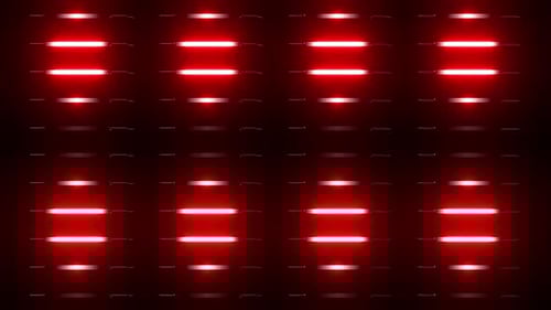 Dynamic red neon lights glowing in dark space, futuristic background