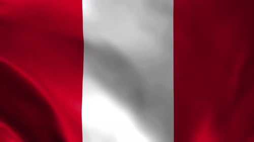 Realistic Fabric Waving Peru National Flag Animation