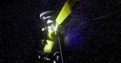 Orbiting 3D Spacecraft in Starry Outer Space