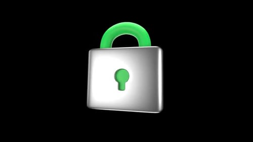 Padlock 3D Animation | Alpha Channel