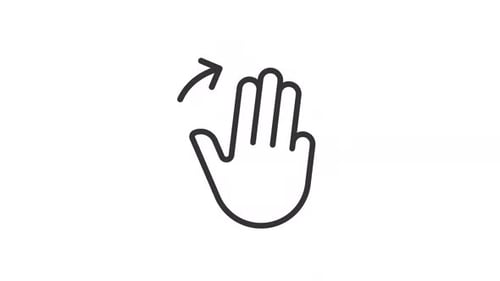 Ícone linear de deslizamento de dedos animados