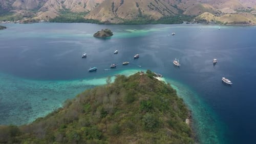 Aerial view of Kelor island, Komodo National Park, Indonesia