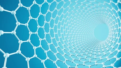 Nanotubos de carbono, nanotecnología, renderizado 3D.