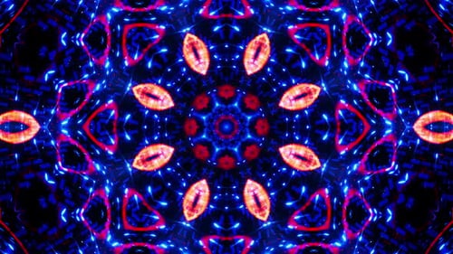 In einem Tunnel durch schimmernde Ringe fliegen. Kaleidoskop-VJ-Schleife