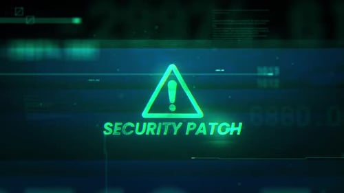 Digital Glitch Security Patch Warning Title Intro
