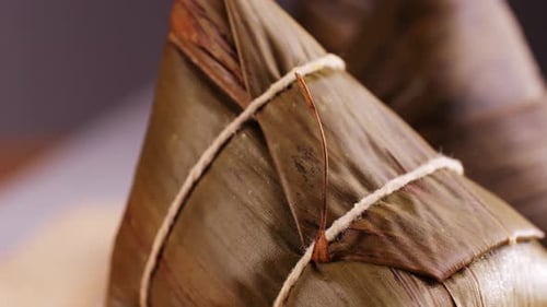 Close-up of Traditional Chinese Rice Zongzi