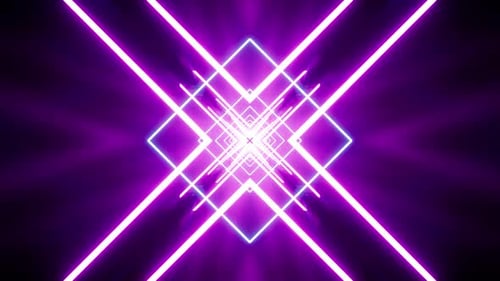 Lumières scintillantes à motifs géométriques au néon