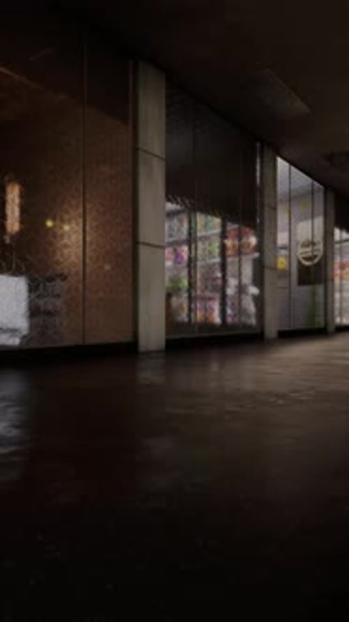 Un escaparate con múltiples puertas de vidrio que exhibe varios productos