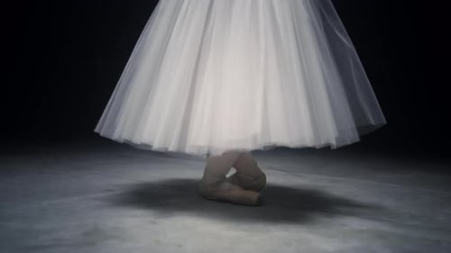 Elegant Ballerina Feet Performing Ballet Dance Moves