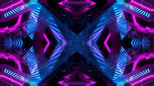 Cyan And Pink Glowing Flashing Strobe Kaleidoscopic Background Vj Loop In 4K