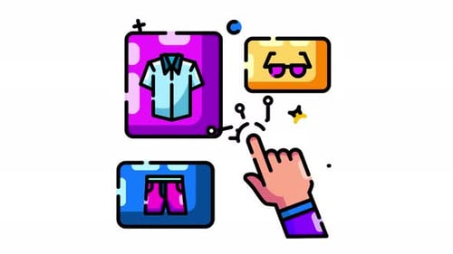 E-commerce Product Selection Flat Design Animated Icon