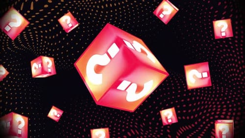 Animated 3D Question Mark Cubes Background Loop