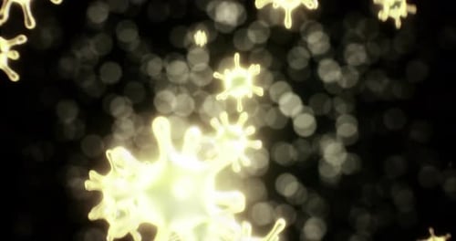 A Close Up View of Microscopic Life Forms Floating in an Abstract Background