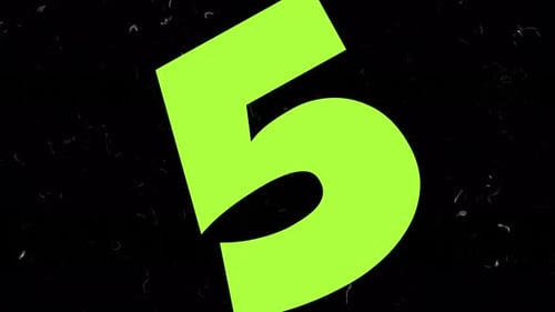 Vibrant Green Grunge Number Countdown Animation