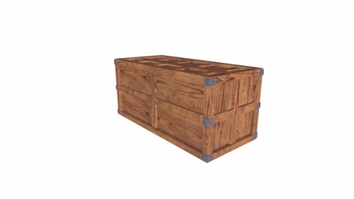 Rustic Wooden Crate with Metal Brackets