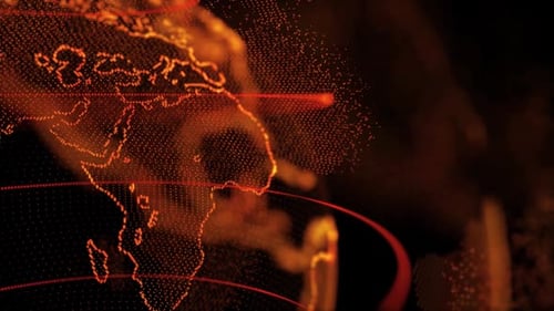 Digital Earth Network Connecting Lines Animation