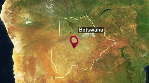 Botswana Country Zoom from Space