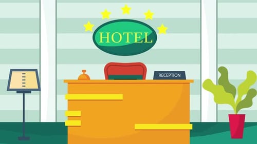 5 Star Hotel Reception Desk Animation