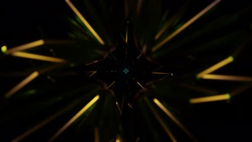 Dynamic Neon Disco Patterns Pulse Rhythmically in a Hypnotic VJ Loop