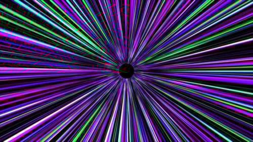 Abstract Hyperspace Warp Tunnel with Neon Light Streaks