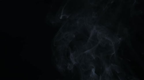 Wispy White Smoke on Black Background