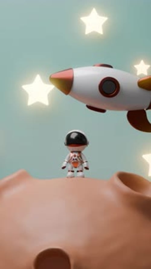 Cartoon Astronaut Loop Animation Satisfying Video