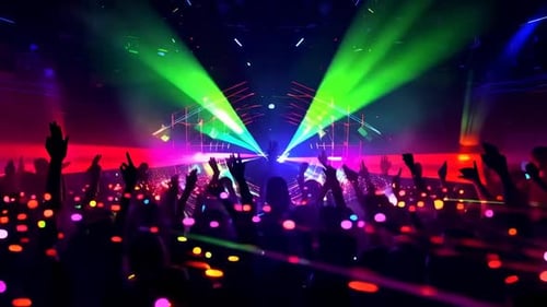 Vivid EDM Music Festival Motion Graphic with Laser Light Sho