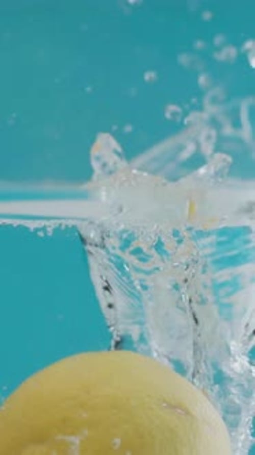 Vertical View Of Fresh Lemon Juice