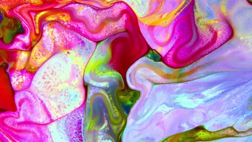 Abstract Colored Paints Swirling and Blending