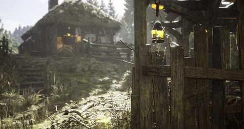 Rustic Cabin and Surrounding Nature in a Tranquil Forest Setting