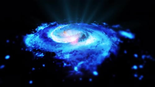 Abstract Blue Swirling Galaxy Energy Background