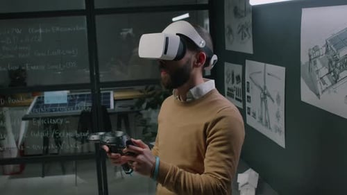 Innovator Observing Clean Energy Technologies at Facilities Using VR Headset