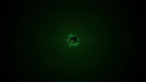 Grüner Cyberwürfel